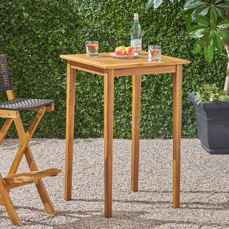 Loon Peak® Dominique Outdoor Minimalist Solid Wood Bar Table & Reviews Wayfair